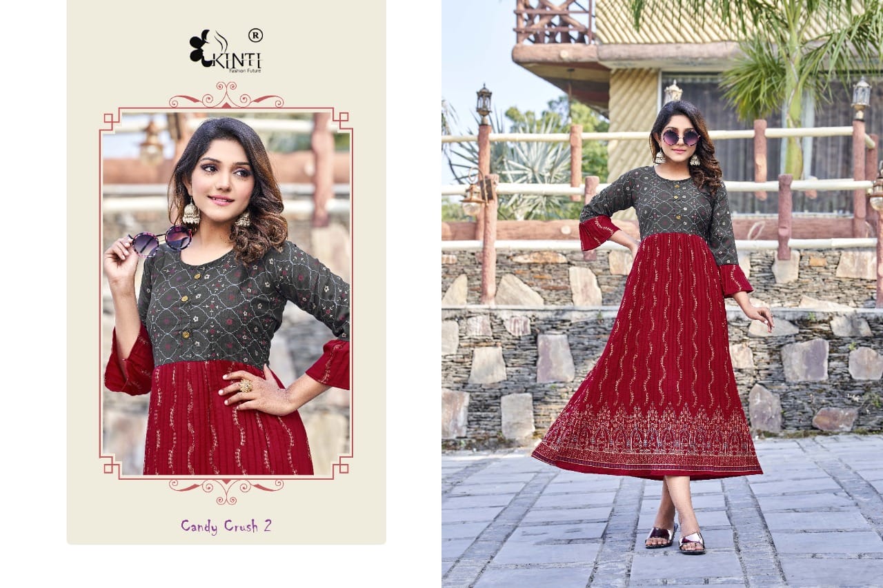 Kinti Candy Crush 2 Wholesale Printed Long Kurti Catalog